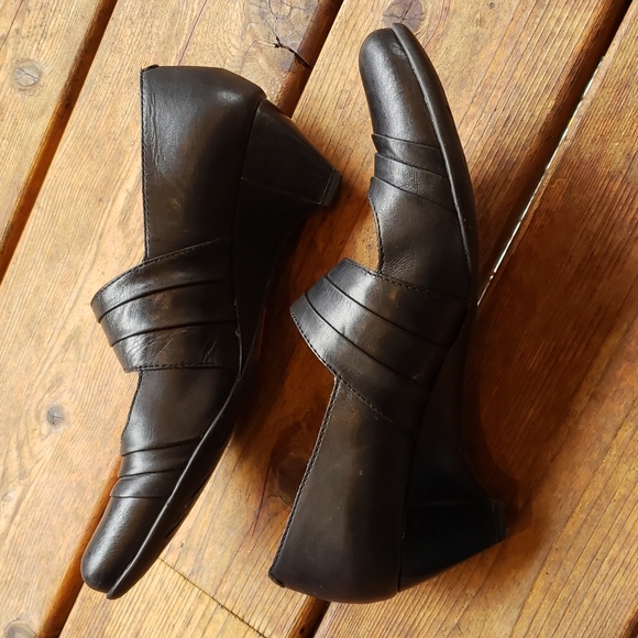 PIKOLINOS Black Ginebra Avellana Pleated Leather Wedge Mary Jane sz 41/10.5-11 - Picture 4 of 11